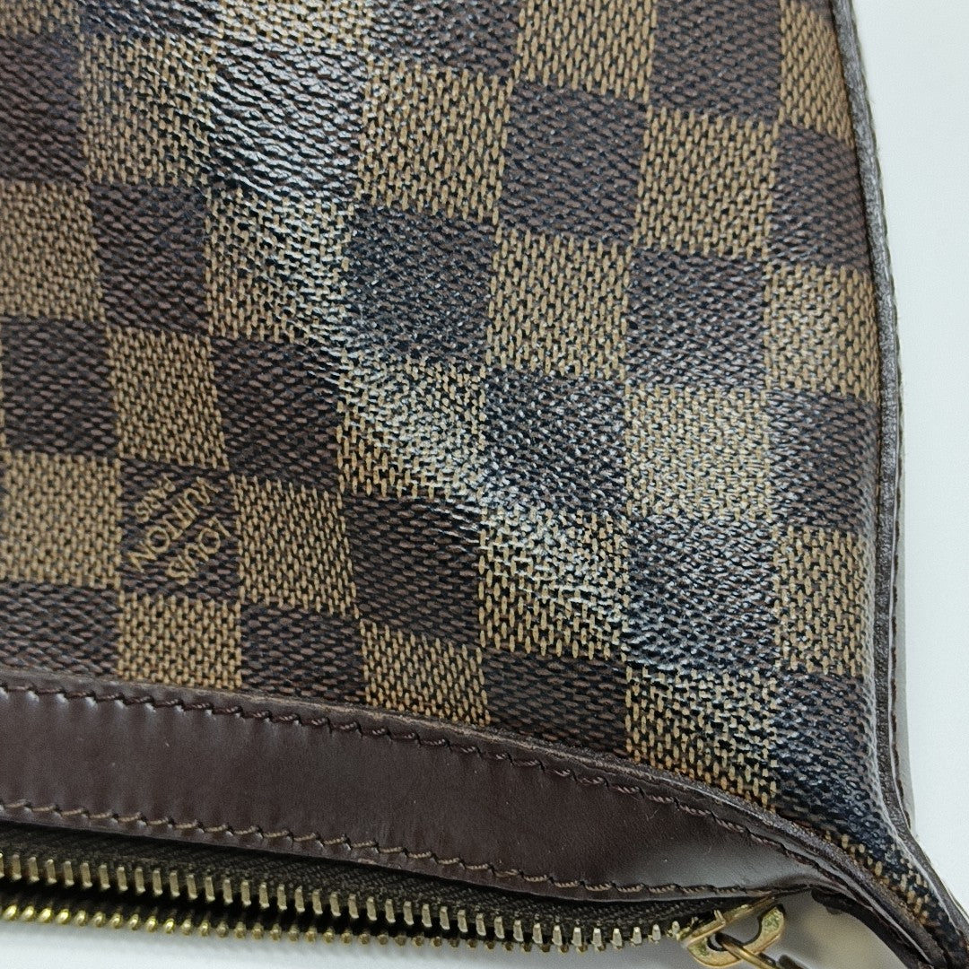 LLOVO MM Damier Ebene Coated Canvas Brown