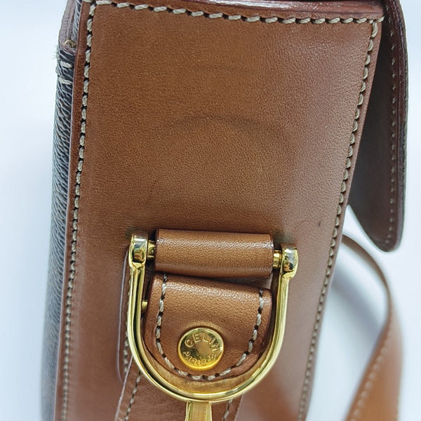 Coated Canvas Shoulder Bag Brown