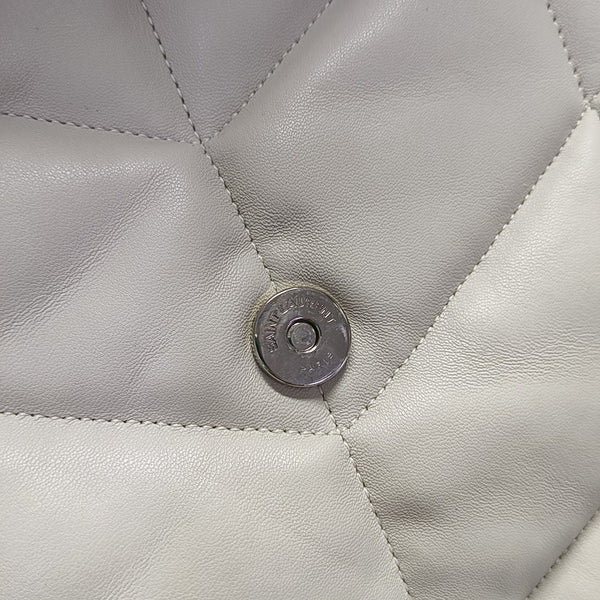 PUFFER Medium Quilted Lambskin White