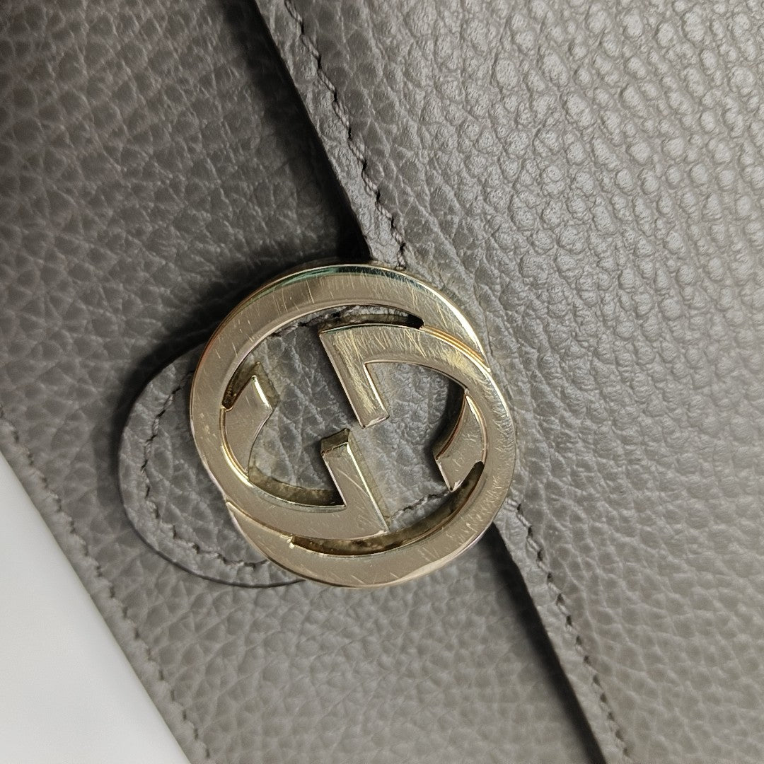 Interlocking G Small Calfskin Gray