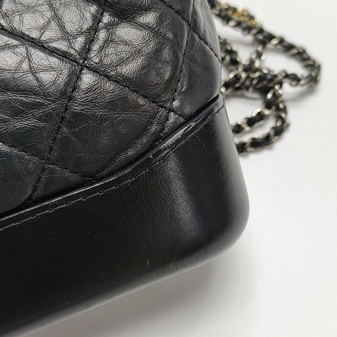 GABRIELLE Small Quilted Calfskin Black
