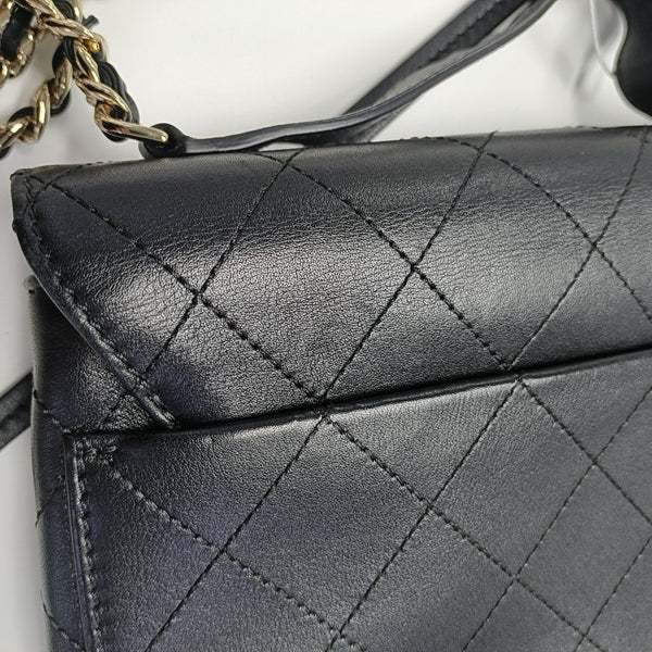 Quilted Calfskin Shoulder Bag Black