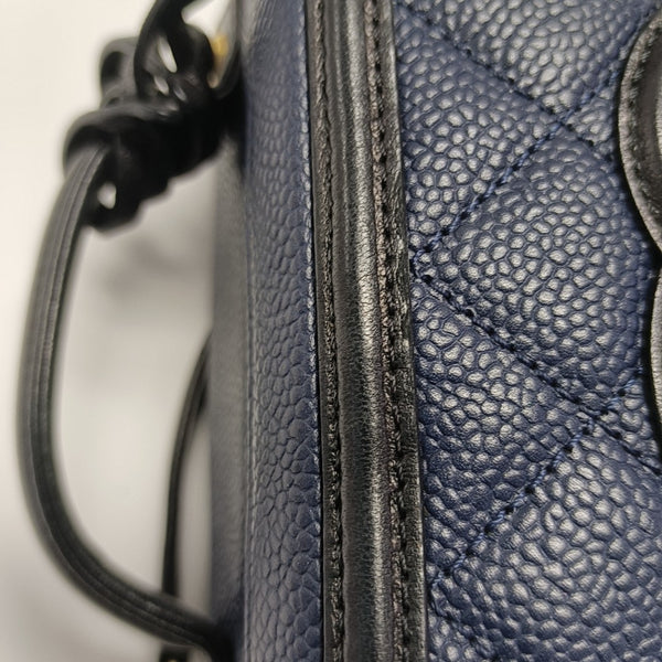 FILIGREE Small Quilted Grained Calfskin Blue