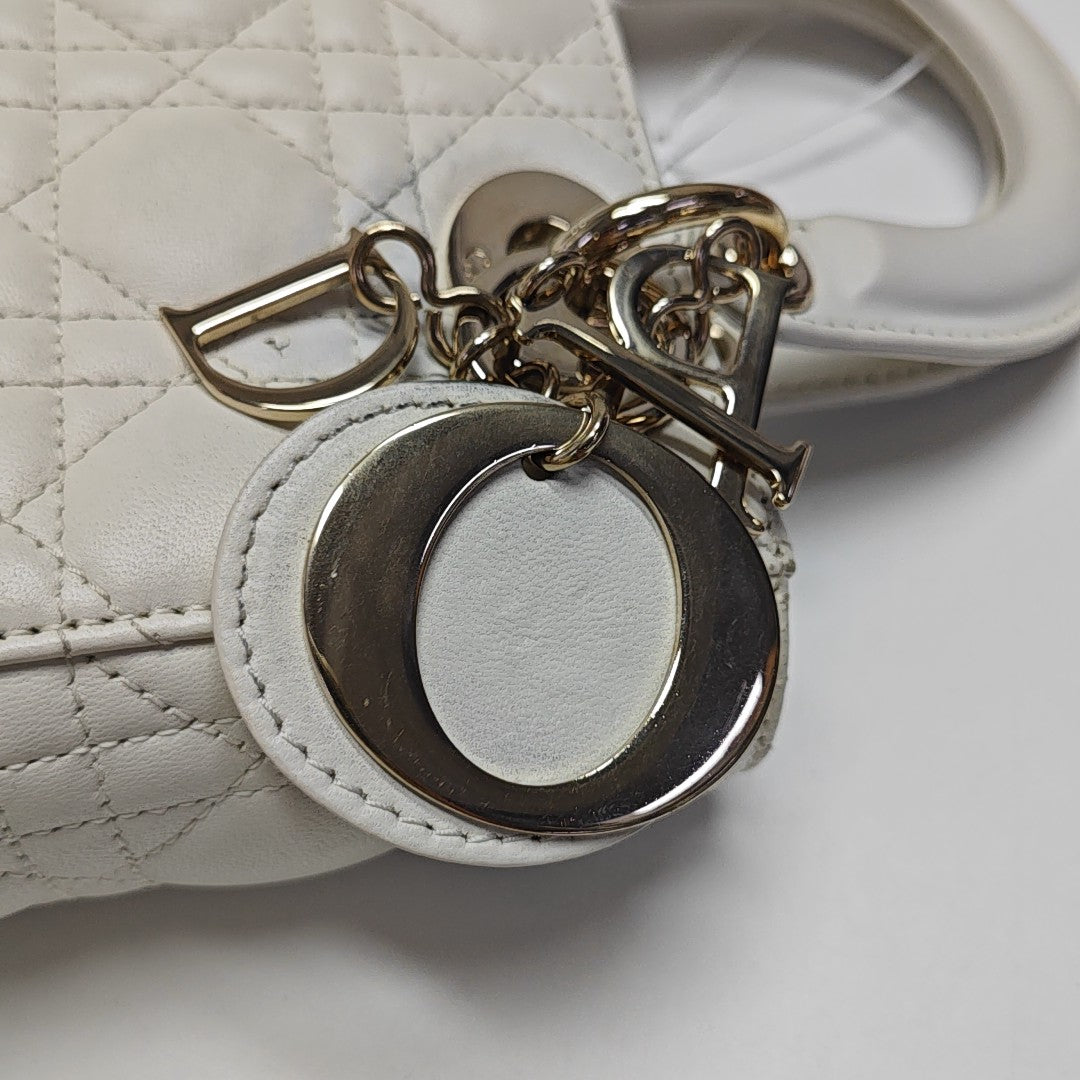 Lady Dior Small Cannage Lambskin White