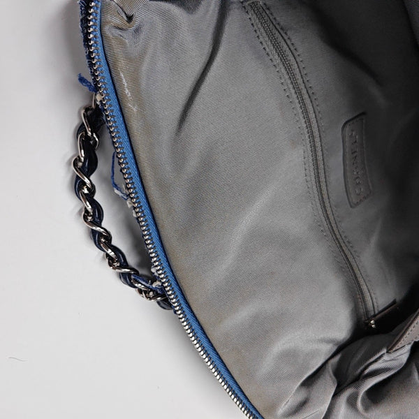 Quilted Calfskin Tote Bag Blue