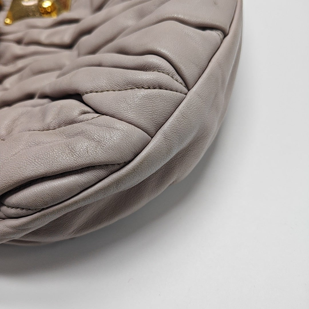 Miu Coffer Quilted Calfskin Purple