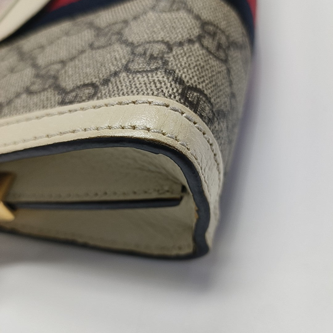 Ophidia Mini Monogram Coated Canvas Beige