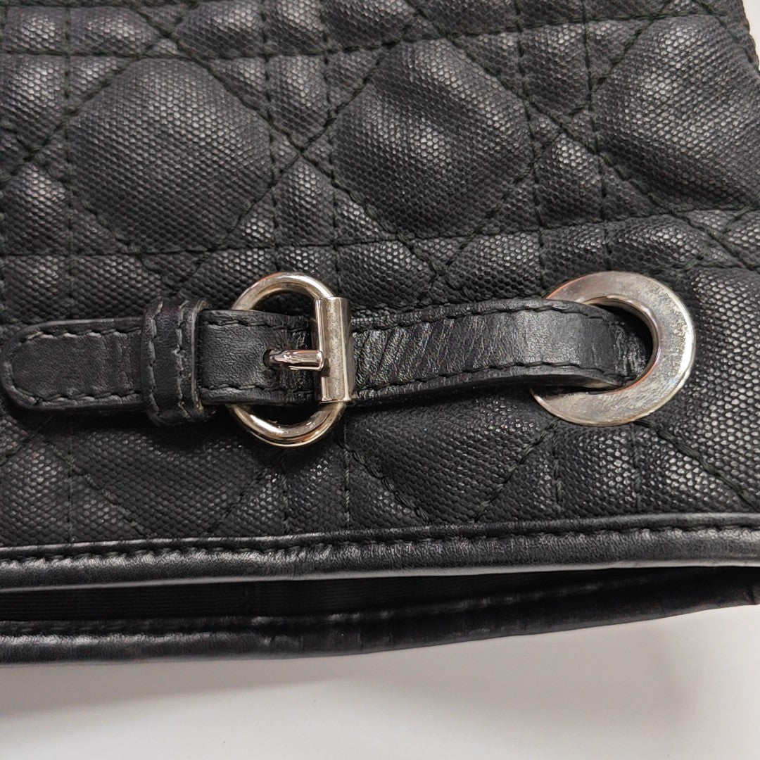 Panarea Cannage Coated Canvas Black