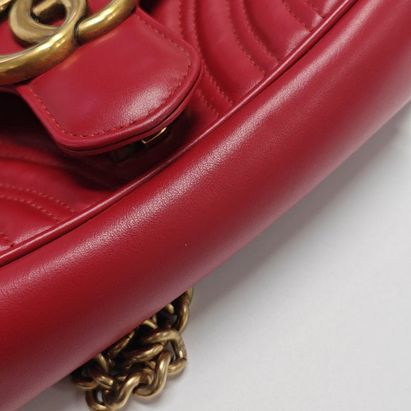 GG Marmont Small Quilted Calfskin Red