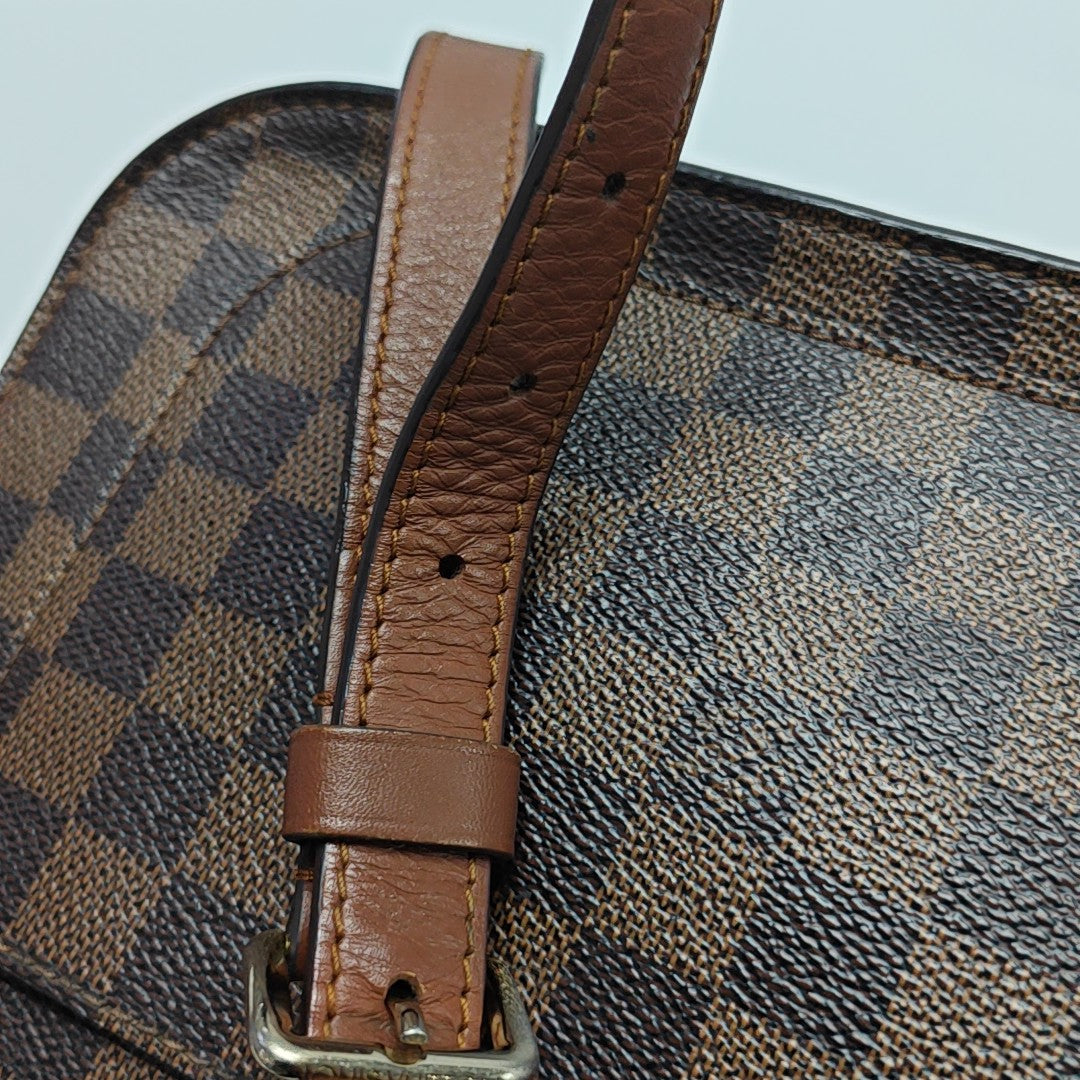 BEAUMARCHAIS Damier Ebene Coated Canvas Brown