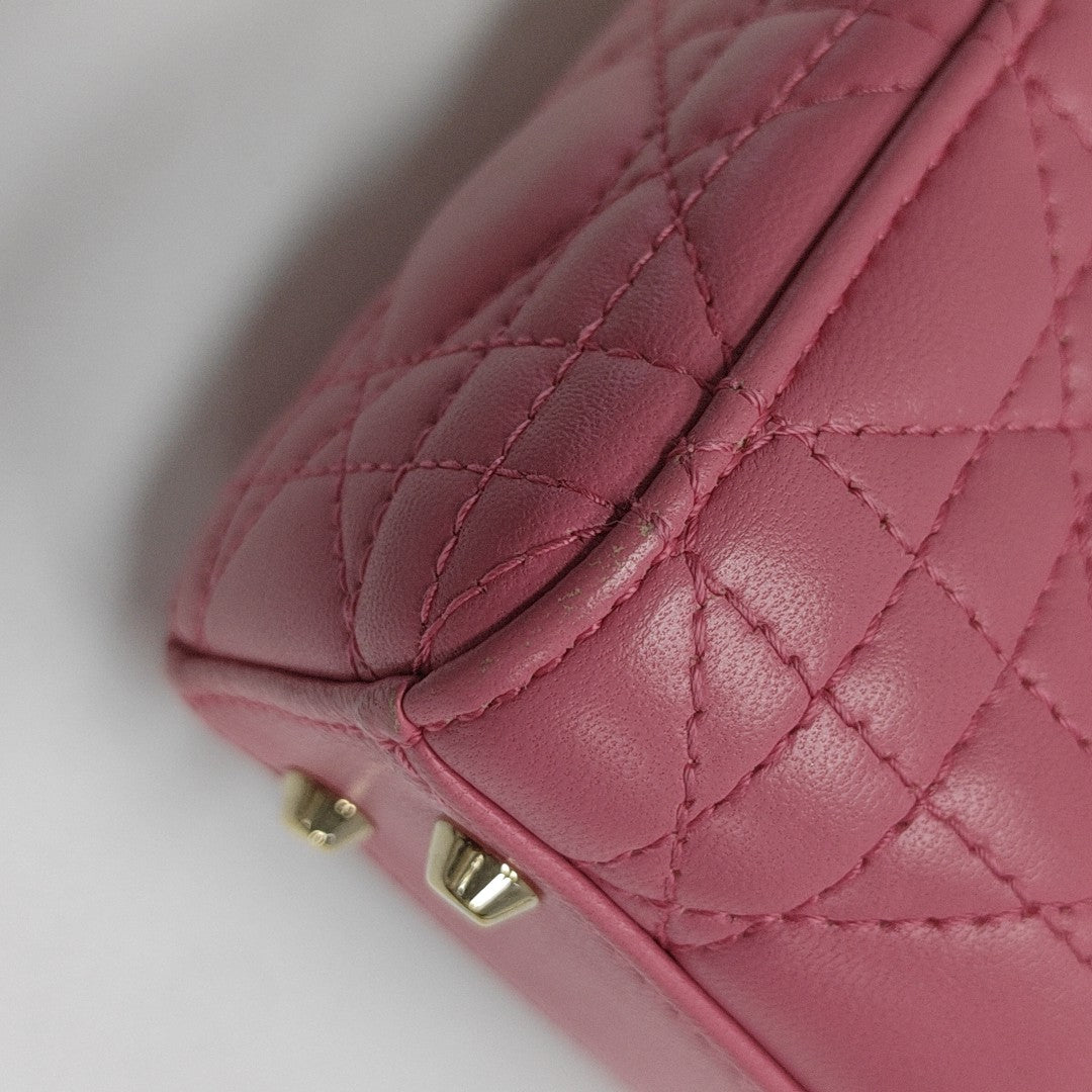 Lady Dior Mini Cannage Lambskin Red