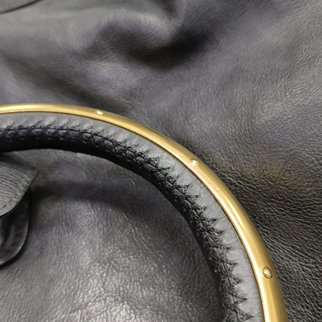 Leather Shoulder Bag Black