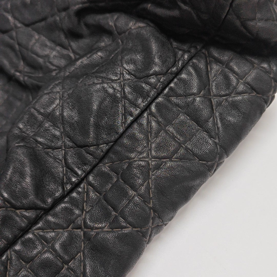 Cannage Calfskin Tote Bag Black