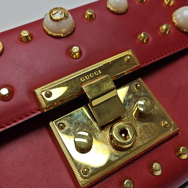 Padlock Small Calfskin Red