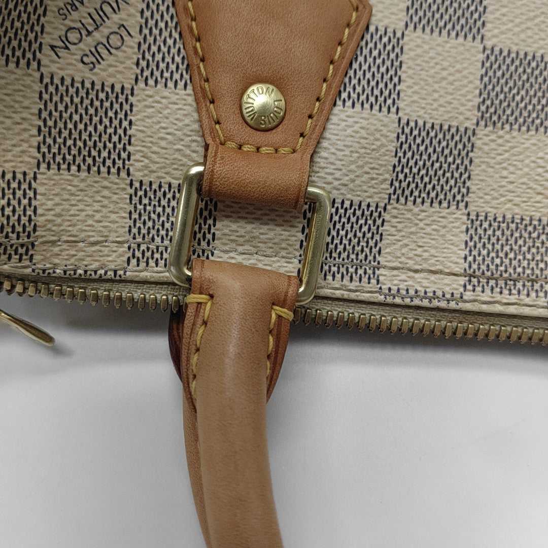 SPEEDY 25 Damier Azur Coated Canvas White
