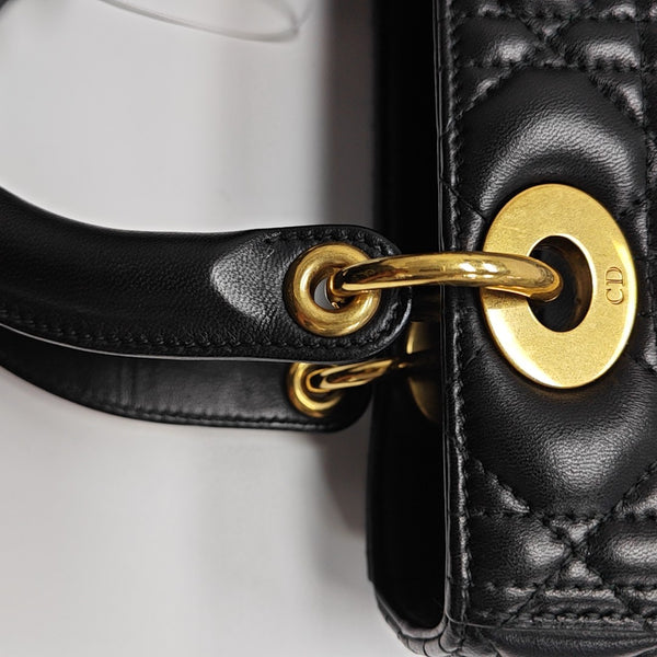 Lady Dior Medium Cannage Lambskin Black