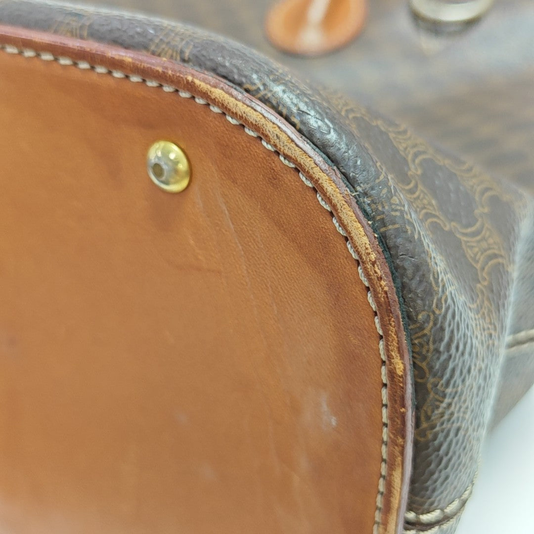Coated Canvas Tote Bag Brown