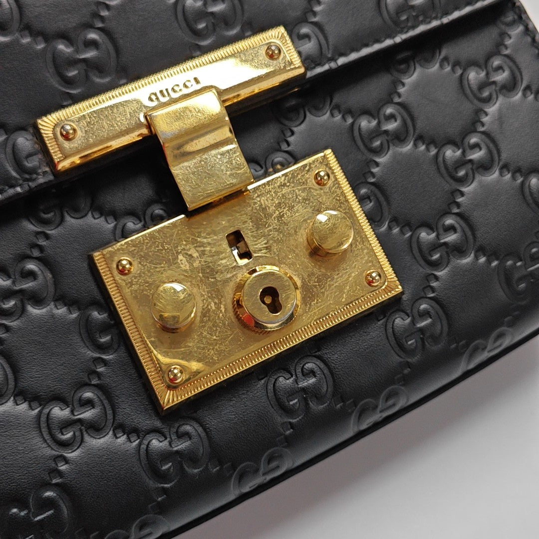 Padlock Small Monogram Calfskin Black
