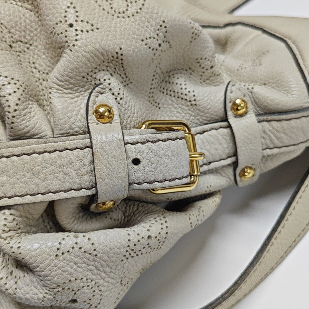 Monogram Calfskin Shoulder Bag White