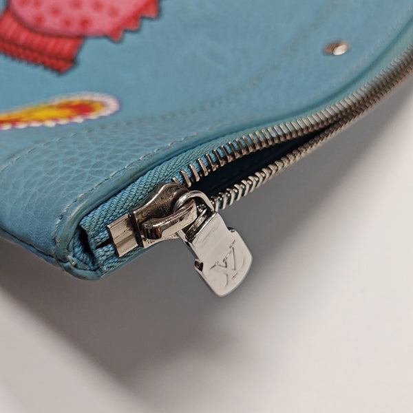 Monogram Calfskin Clutch Blue