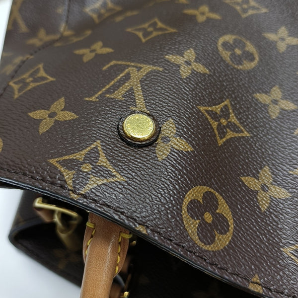 MONTAIGNE MM Monogram Coated Canvas Brown