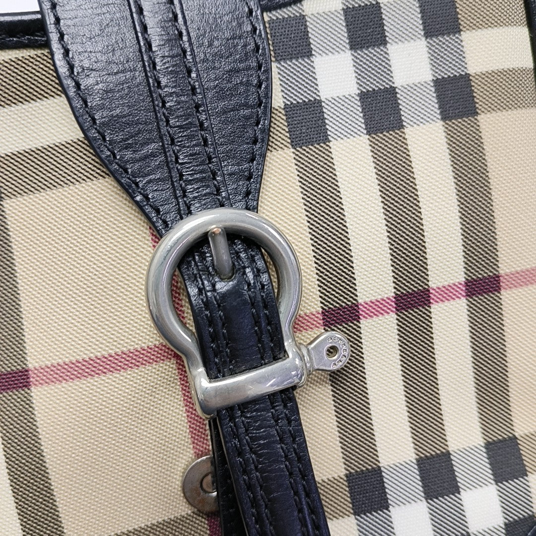 Coated Canvas Shoulder Bag Beige
