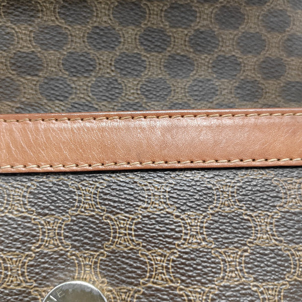 Coated Canvas Top Handle Bag Brown