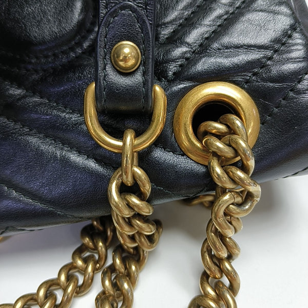 GG Marmont Small Quilted Calfskin Black