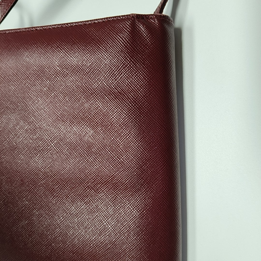 Saffiano Calfskin Shoulder Bag Red