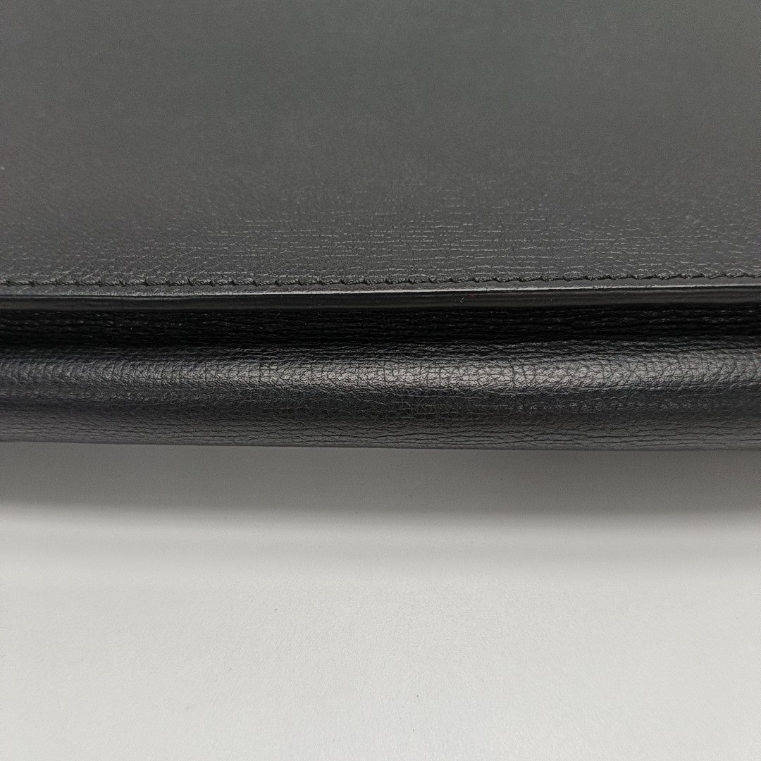 Leather Top Handle Bag Black
