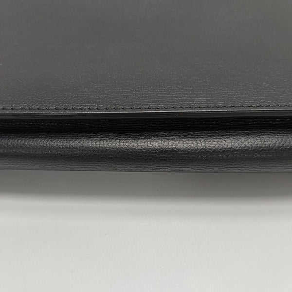 Leather Top Handle Bag Black