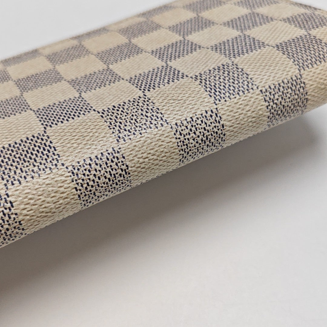 ZIPPY Damier Azur Coated Canvas White Wallet
