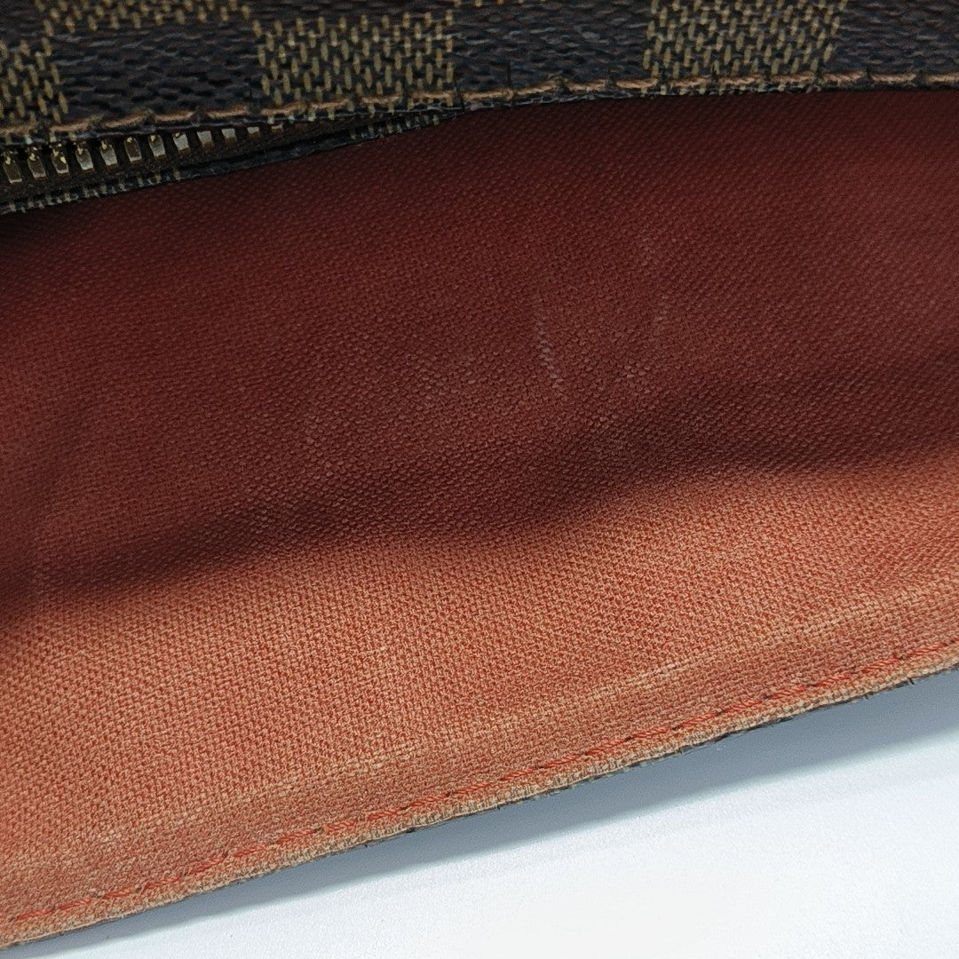 NAVIGLIO Damier Ebene Coated Canvas Brown