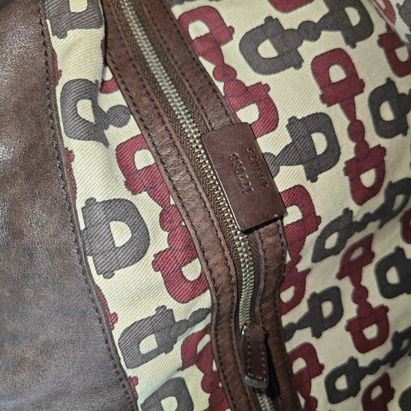 Monogram Calfskin Top Handle Bag Brown