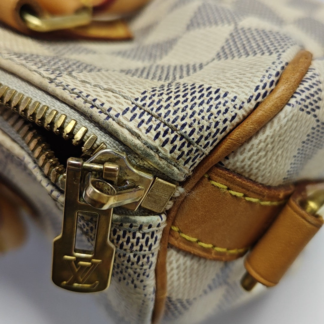 SPEEDY 25 Damier Azur Coated Canvas White