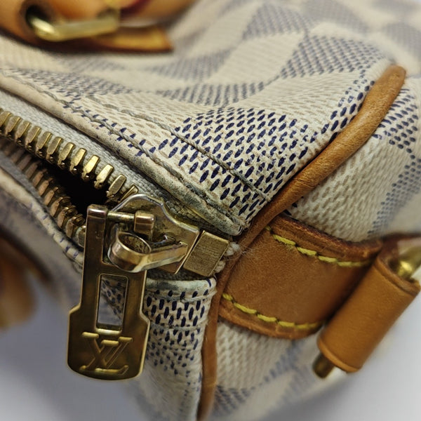 SPEEDY 25 Damier Azur Coated Canvas White