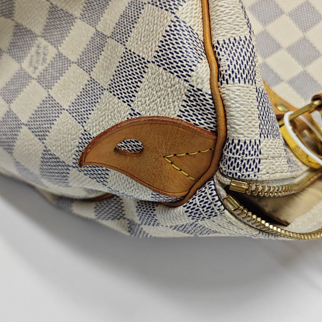 SPEEDY 30 Damier Azur Coated Canvas White