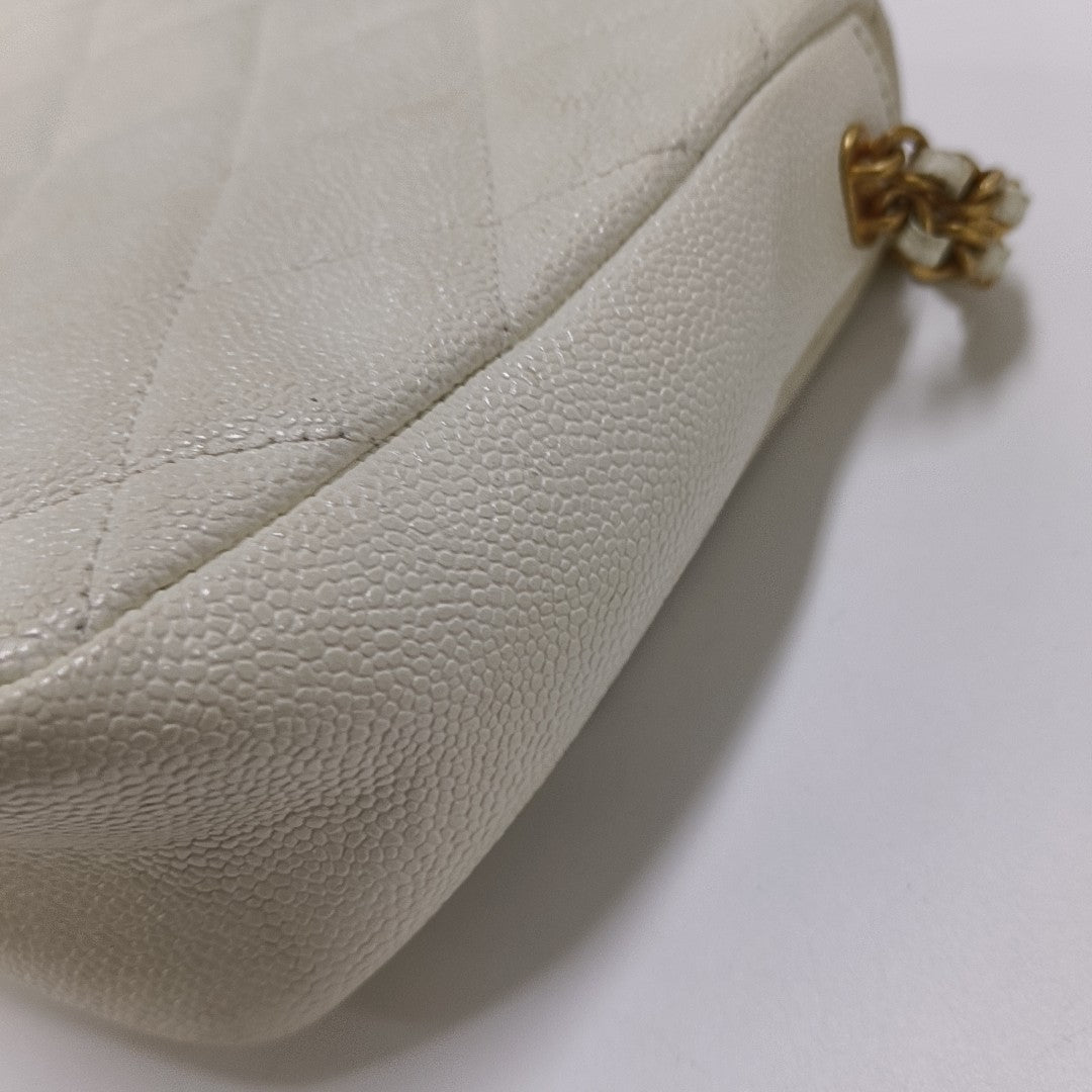 WOC Quilted Grained Calfskin White