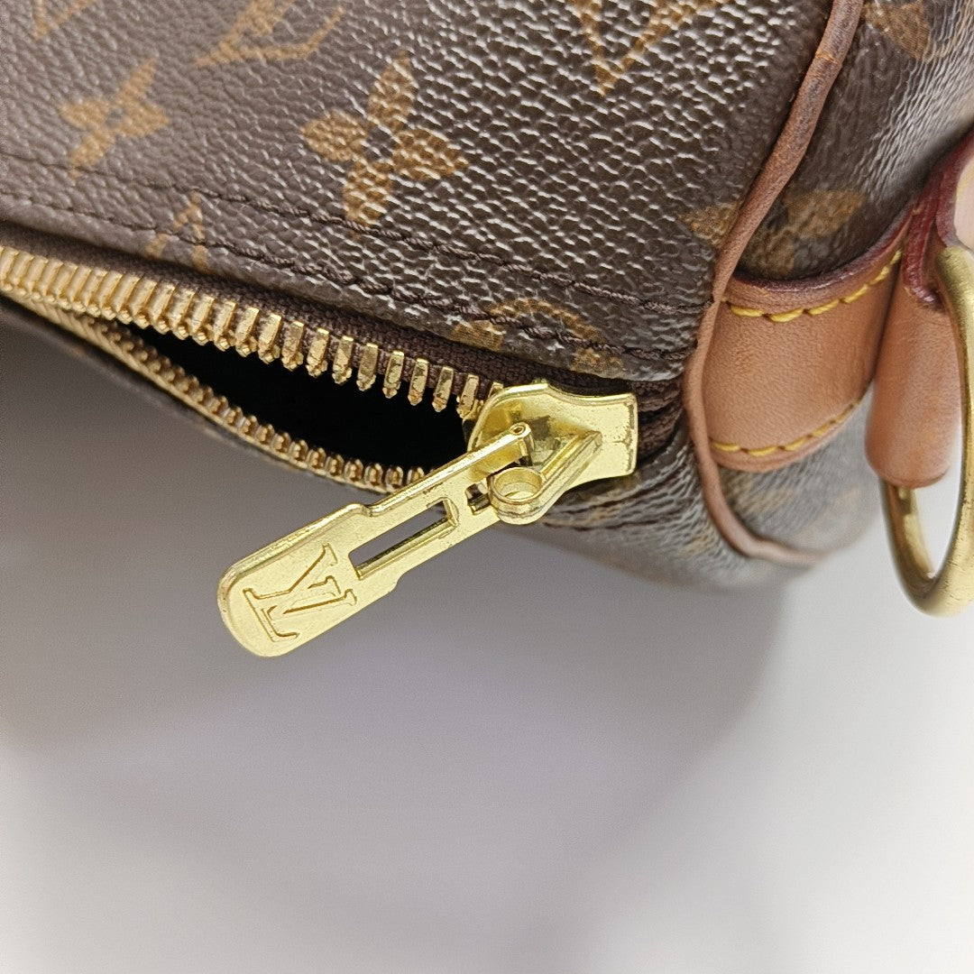 KEEPALL 50 Monogram Coated Canvas Brown