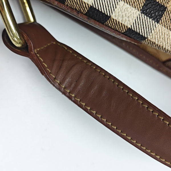 Coated Canvas Shoulder Bag Beige
