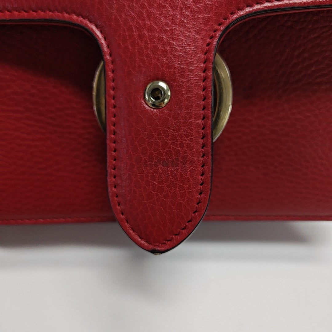 Interlocking G Small Calfskin Red