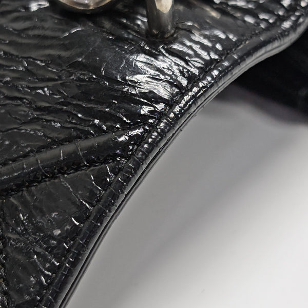 Cannage Calfskin Shoulder Bag Black