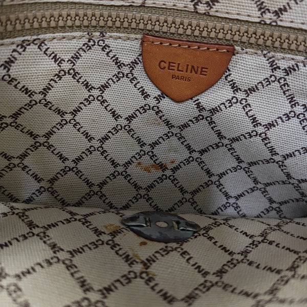 Coated Canvas Clutch Beige