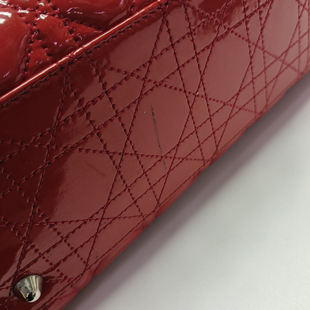 Dior Soft Large Cannage Patent Leather Red