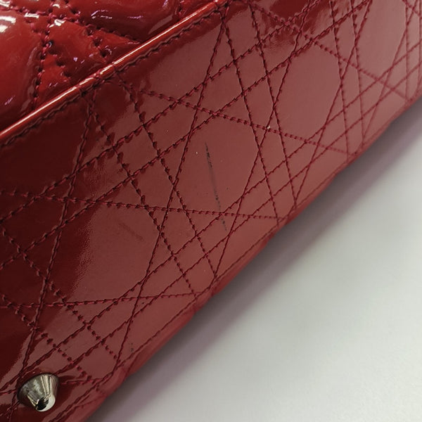 Dior Soft Large Cannage Patent Leather Red