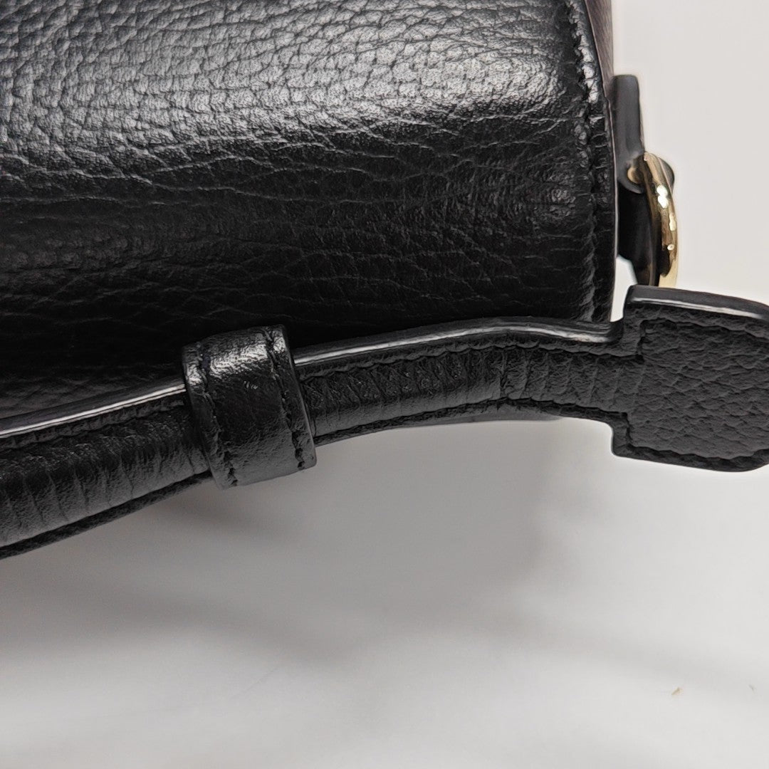 Interlocking G Large Calfskin Black