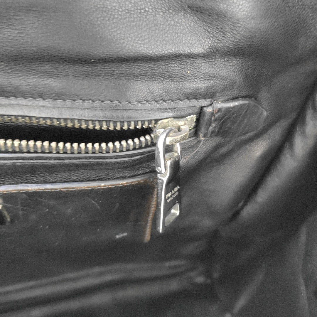 Calfskin Top Handle Bag Brown