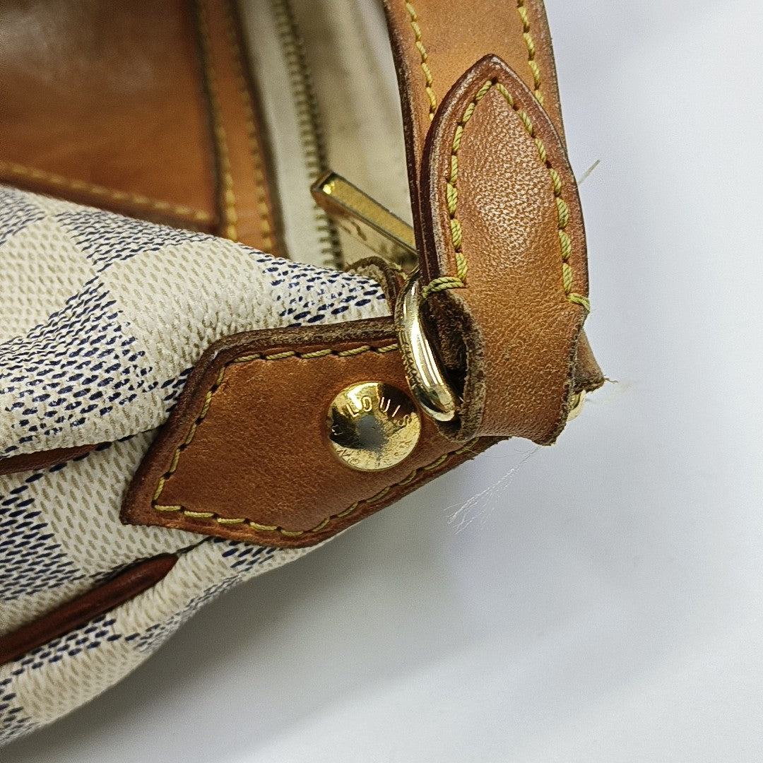 SIRACUSA MM Damier Azur Coated Canvas White