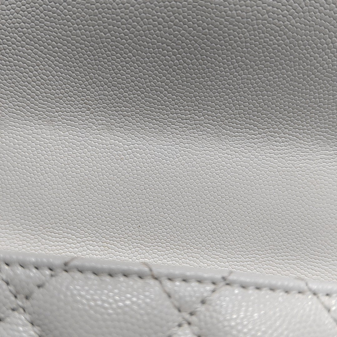 COCO HANDLE Mini Quilted Grained Calfskin White