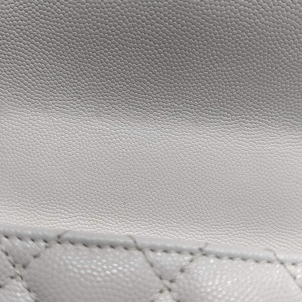 COCO HANDLE Mini Quilted Grained Calfskin White